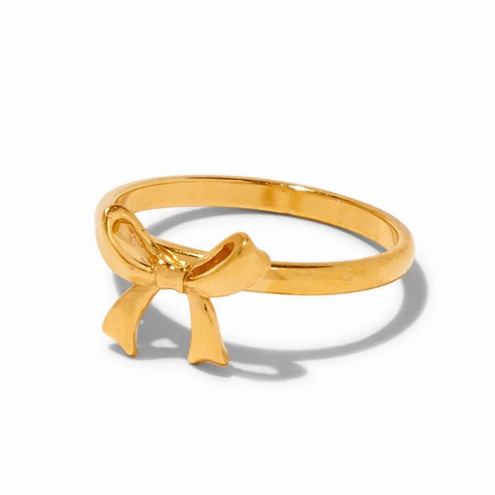 Gold-tone Stainless Steel Bow Ring